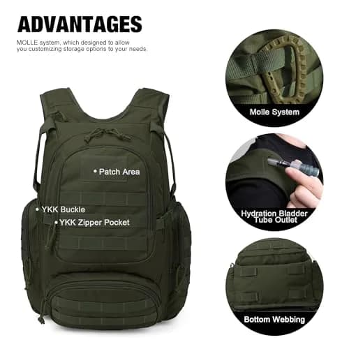 Mardingtop 25L Tactical Backpack Military Rucksack for Camping & Hiking | Water-Resistant, Expandable, Unisex thumbnail 3