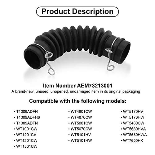 WPL For LG Washer Drain Hose AEM73213001 | Compatible with LG & Kenmore Models, 48-inch Rubber Hose thumbnail 6