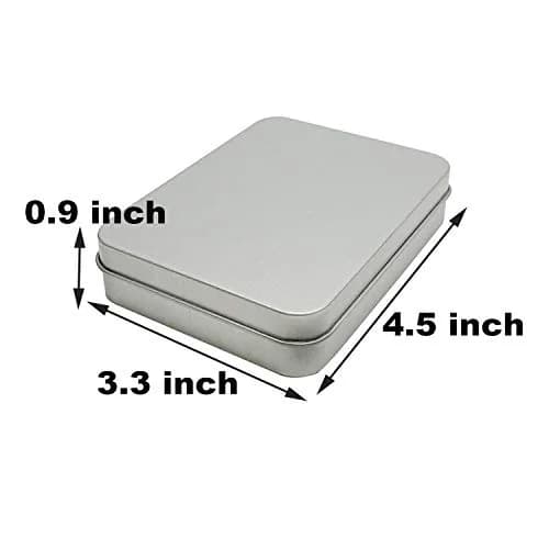 Hulless Silver Hinged Tin Box Storage Containers, 11.4 cm x 8.4 cm (4.5" x 3.3") Pack of 12 | Organize Small Items thumbnail 3