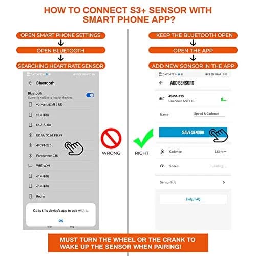 Magene S3+ Speed & Cadence Sensor for Cycling | Wireless Bluetooth/ANT+ Bike Computer RPM Sensor (2-Pack, Black) thumbnail 5