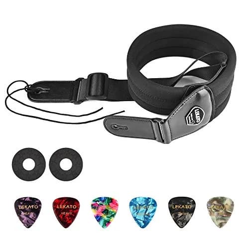 LEKATO Bass Guitar Strap 3" Wide Padded Adjustable from 45" to 55" | Comfortable, Durable & Safe for Heavy Guitars thumbnail 9