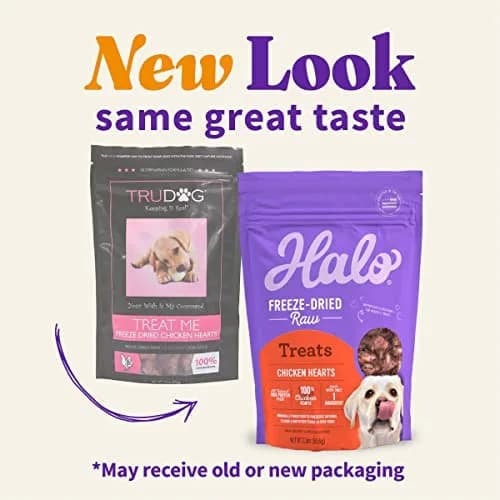 Halo Freeze-Dried Raw Dog Treats, Chicken Hearts Recipe, 2 oz | Natural, High Protein, Portable thumbnail 2