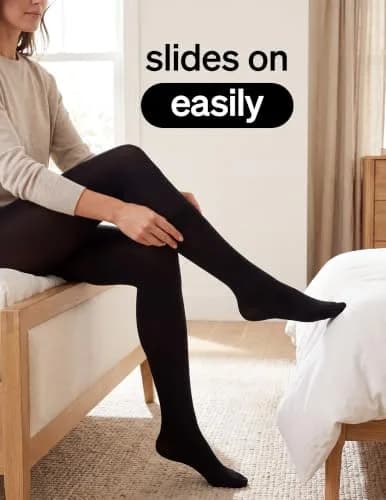 No Nonsense Women's Super Opaque Control-top Tights, Black/Black, Medium | All-Day Comfort & Support thumbnail 8