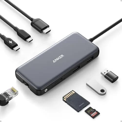 Anker 555 USB-C Hub (8-in-1) with 4K@60Hz HDMI, 10Gbps USB-C & 2 USB-A Data Ports, Ethernet, SD/MicroSD Card Reader, 85W PD Pass-Through thumbnail 1