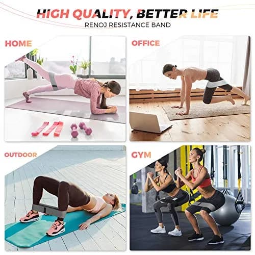 Renoj Booty Resistance Bands Set, 3 Non Slip Hip Exercise Bands for Legs & Butt, Resistance 35 lbs | Fitness & Strength Training thumbnail 3