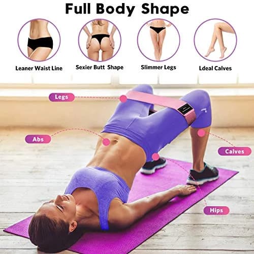 Renoj Resistance Bands for Working Out: 3-Set Exercise Bands for Pilates, Yoga, Home Gym, Booty, Leg Training | Heavy/Medium/Light Fabric Loops thumbnail 2