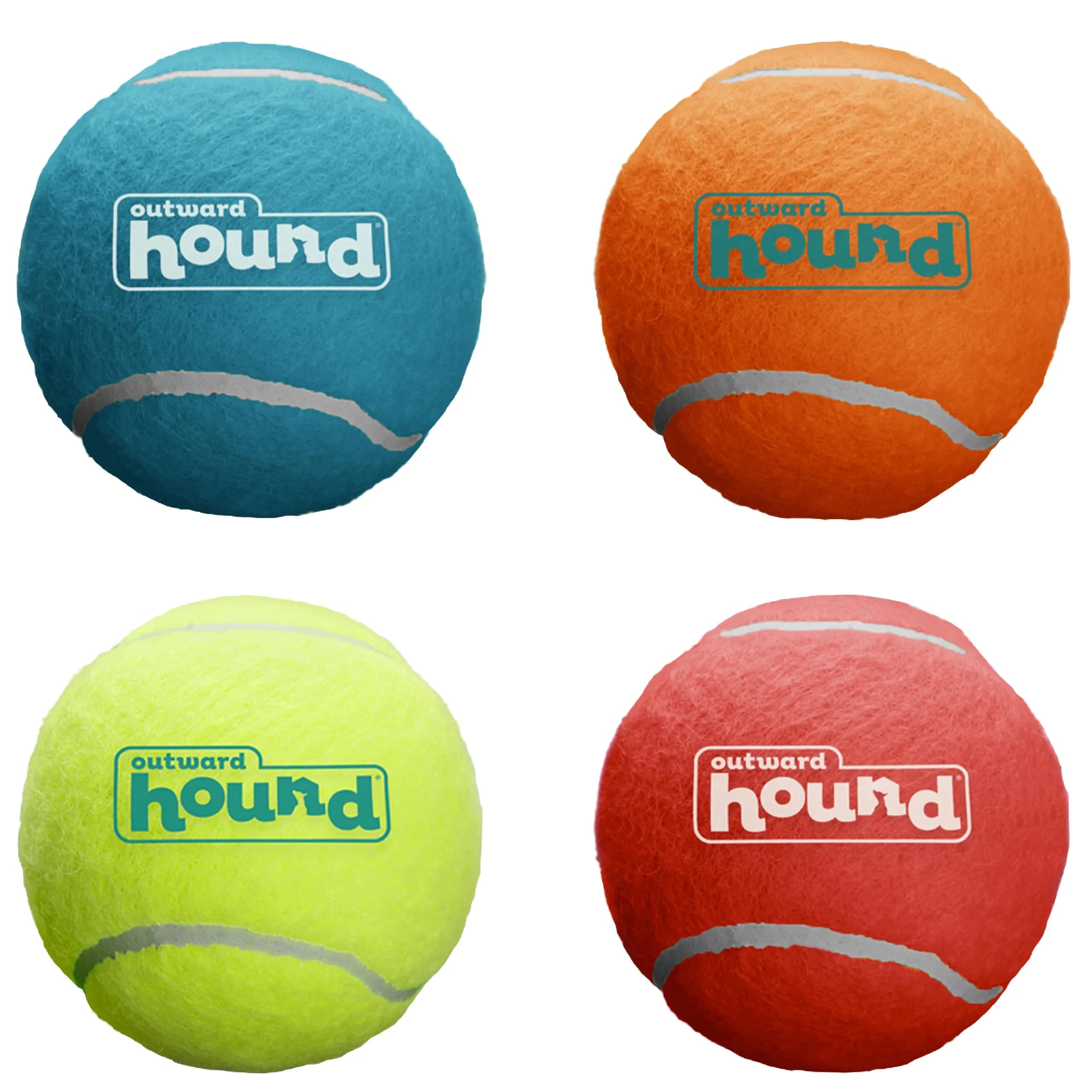 Outward Hound Squeaker Ballz Tennis Ball Dog Toy, Large 3" (7.6 cm) 4-Pack | Durable Fetch & Training Toy - main product image