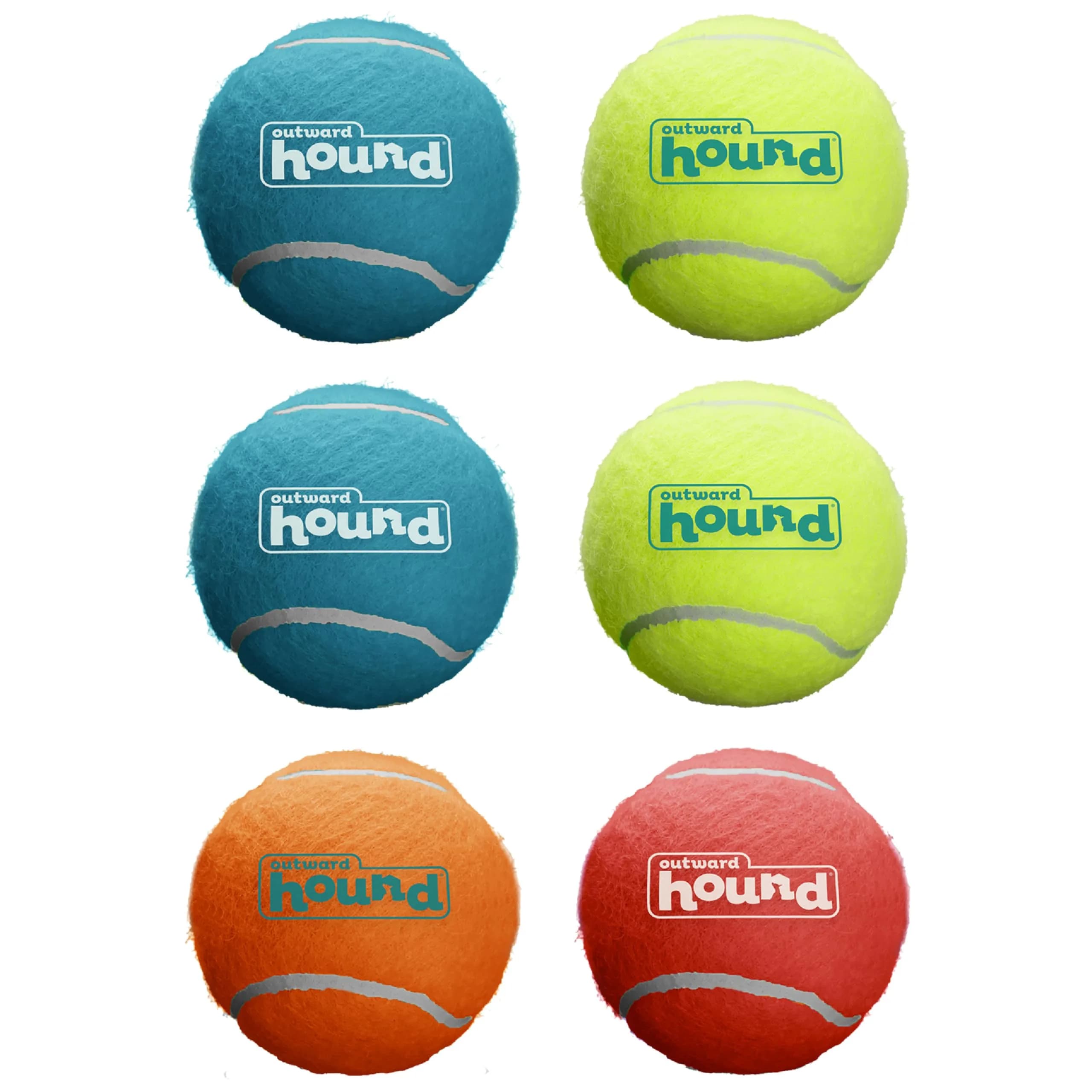 Outward Hound Squeaker Ballz Tennis Ball Dog Toy, Medium 2.5" (6-Pack) | Bright, Bouncy, Squeaky Fetch Toy - main product image