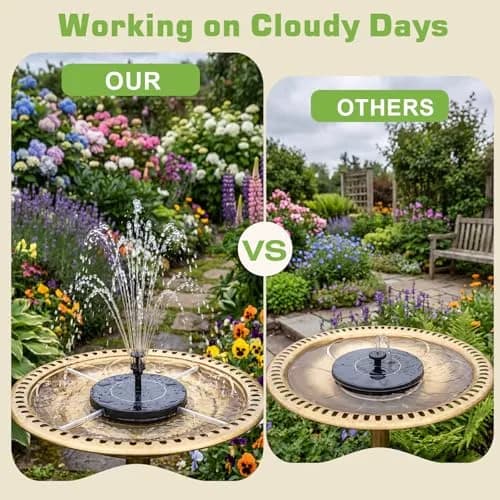 AISITIN 3.5W Solar Fountain with 1500 mAh Battery, 6 Nozzles & Fixers | 18.2cm (7.2in) Floating Water Pump for Bird Baths, Ponds, Pools thumbnail 7
