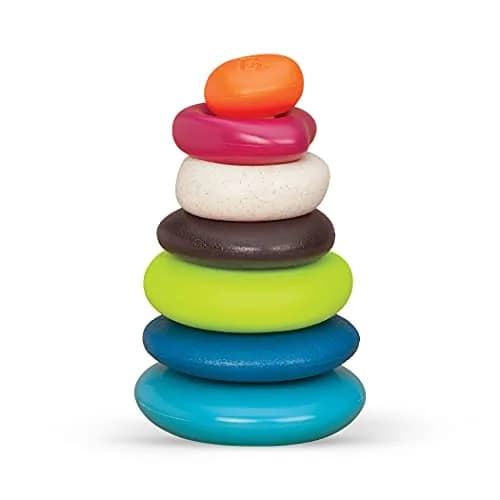 B. toys Baby Blocks & Stacking Set, One Two Squeeze & Stacking Stones 17-Piece Playset | Educational Toy for 6 Months+ thumbnail 7