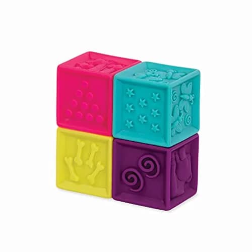 B. toys Baby Blocks & Stacking Set, One Two Squeeze & Stacking Stones 17-Piece Playset | Educational Toy for 6 Months+ thumbnail 8