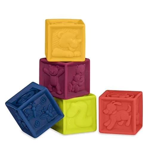B. toys Baby Blocks & Stacking Set, One Two Squeeze & Stacking Stones 17-Piece Playset | Educational Toy for 6 Months+ thumbnail 9