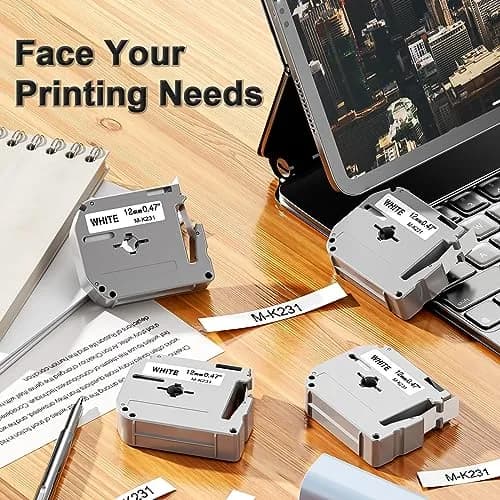 Labelife M-K231 Label Tape Replacement for Brother P Touch M Tape 12mm 0.47 | Durable, Water-Resistant Indoor Labeling thumbnail 7