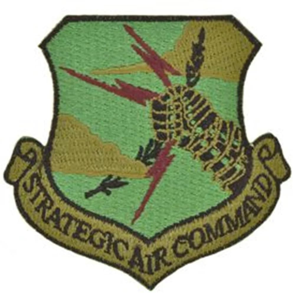 Artisan Owl USAF Strategic Air Command Embroidered Patch with Iron-On Adhesive (Subdued) 8.25cm (3.25" Diameter) | Officially Licensed Military Emblem — Subdued