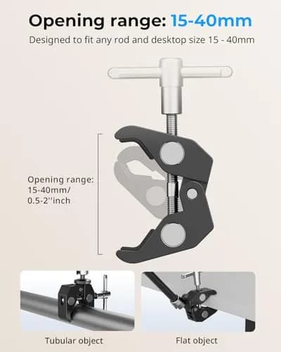 SMALLRIG Articulating Magic Arm with Super Clamp 22 cm (8.66 inches) | Mount Monitors, Lights, Cameras thumbnail 4