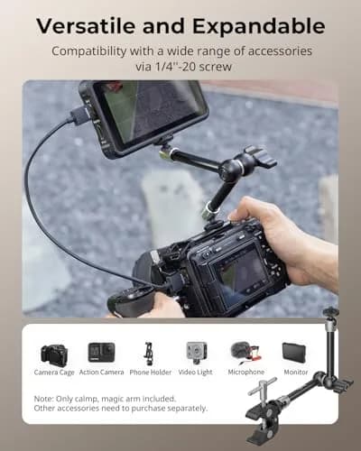 SMALLRIG Articulating Magic Arm with Super Clamp 22 cm (8.66 inches) | Mount Monitors, Lights, Cameras thumbnail 5
