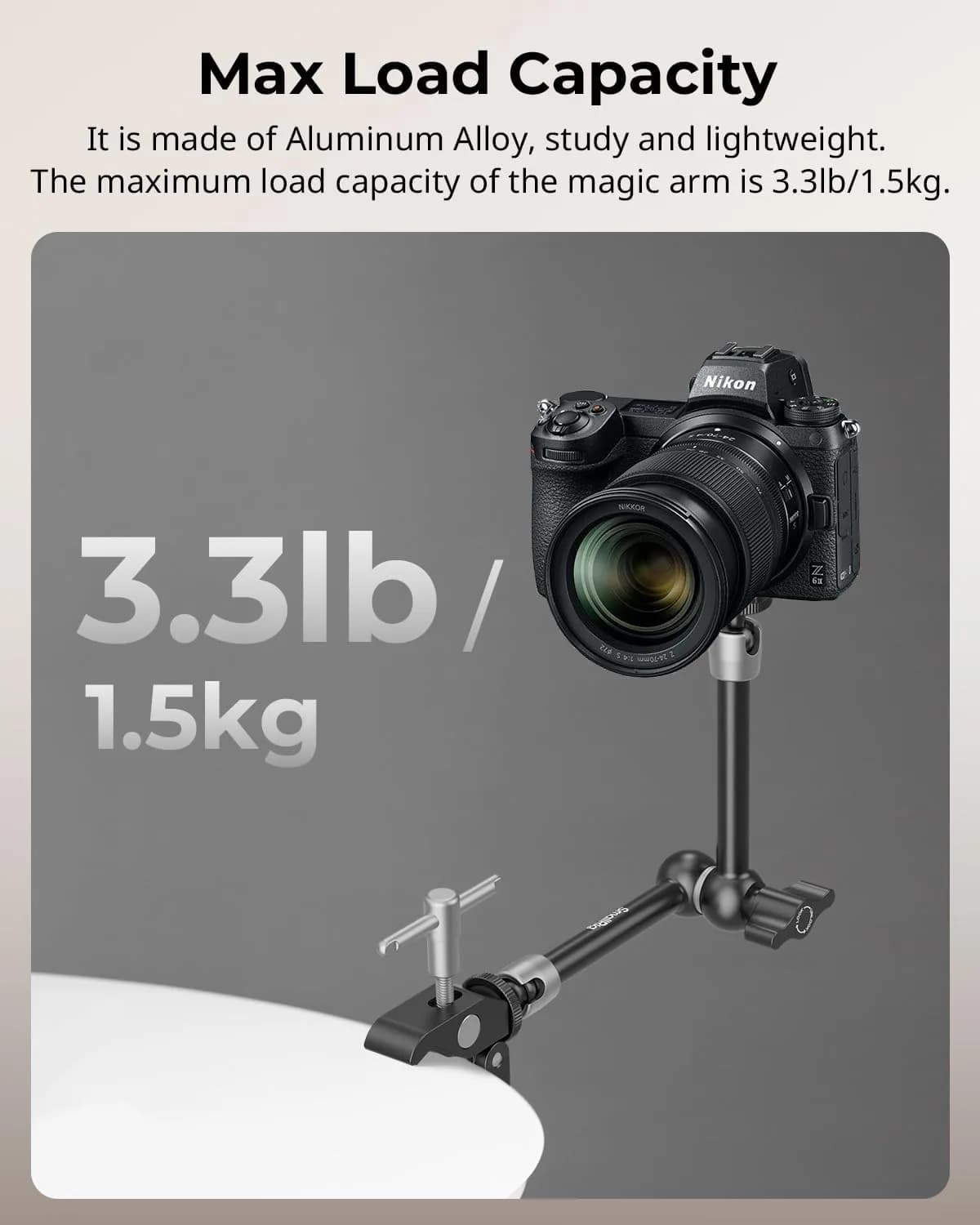 SMALLRIG Articulating Magic Arm with Super Clamp 22 cm (8.66 inches) | Mount Monitors, Lights, Cameras - view 7