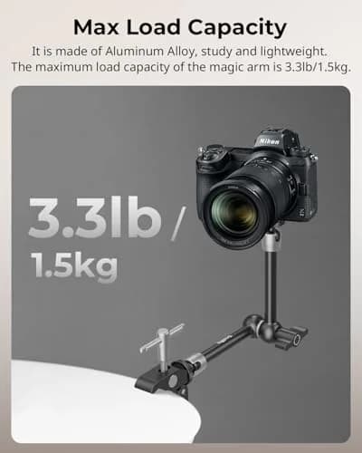 SMALLRIG Articulating Magic Arm with Super Clamp 22 cm (8.66 inches) | Mount Monitors, Lights, Cameras thumbnail 7