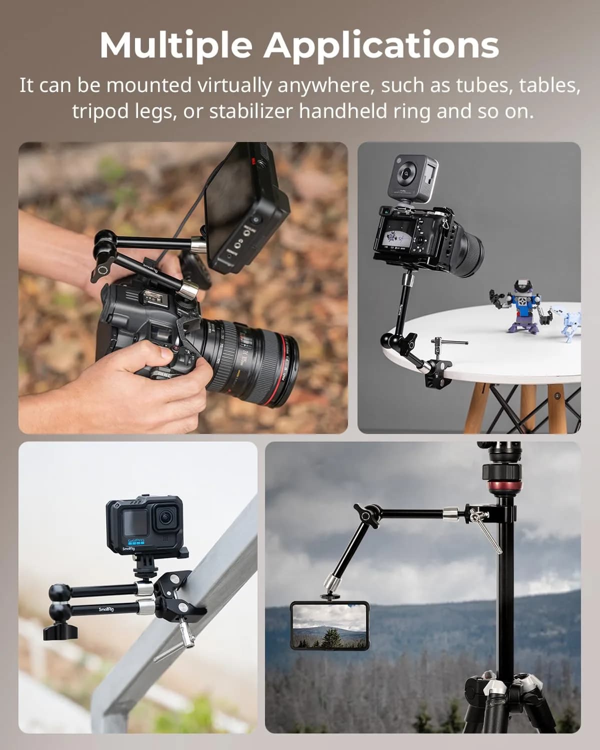 SMALLRIG Articulating Magic Arm with Super Clamp 22 cm (8.66 inches) | Mount Monitors, Lights, Cameras - view 8