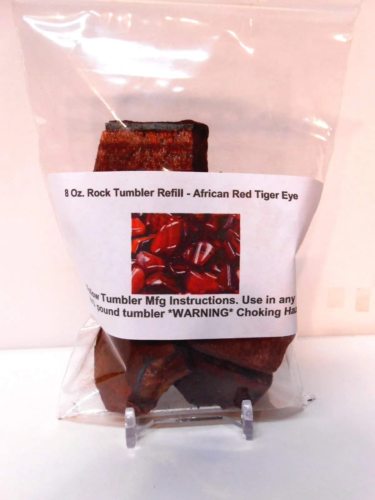 Rockhound's First Choice Rock Tumbler Gem Refill Kit African Red Tiger Eye 8oz | Gemstone Tumbling Rough for Beginners & Hobbyists - main product image