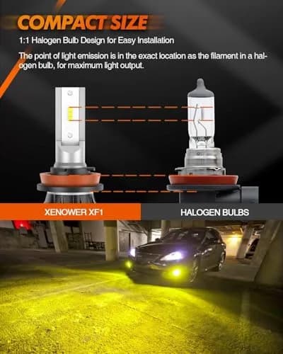SEALIGHT H8 H16 H11 LED Fog Light Bulbs Yellow | 13,000LM, 600% Brightness, 50,000Hrs Lifespan, IP68 Waterproof thumbnail 3