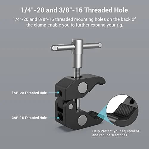 SMALLRIG Super Clamp with Articulating Magic Arm 13.9 cm (5.5") | Mounts Cameras, Lights, Monitors thumbnail 4