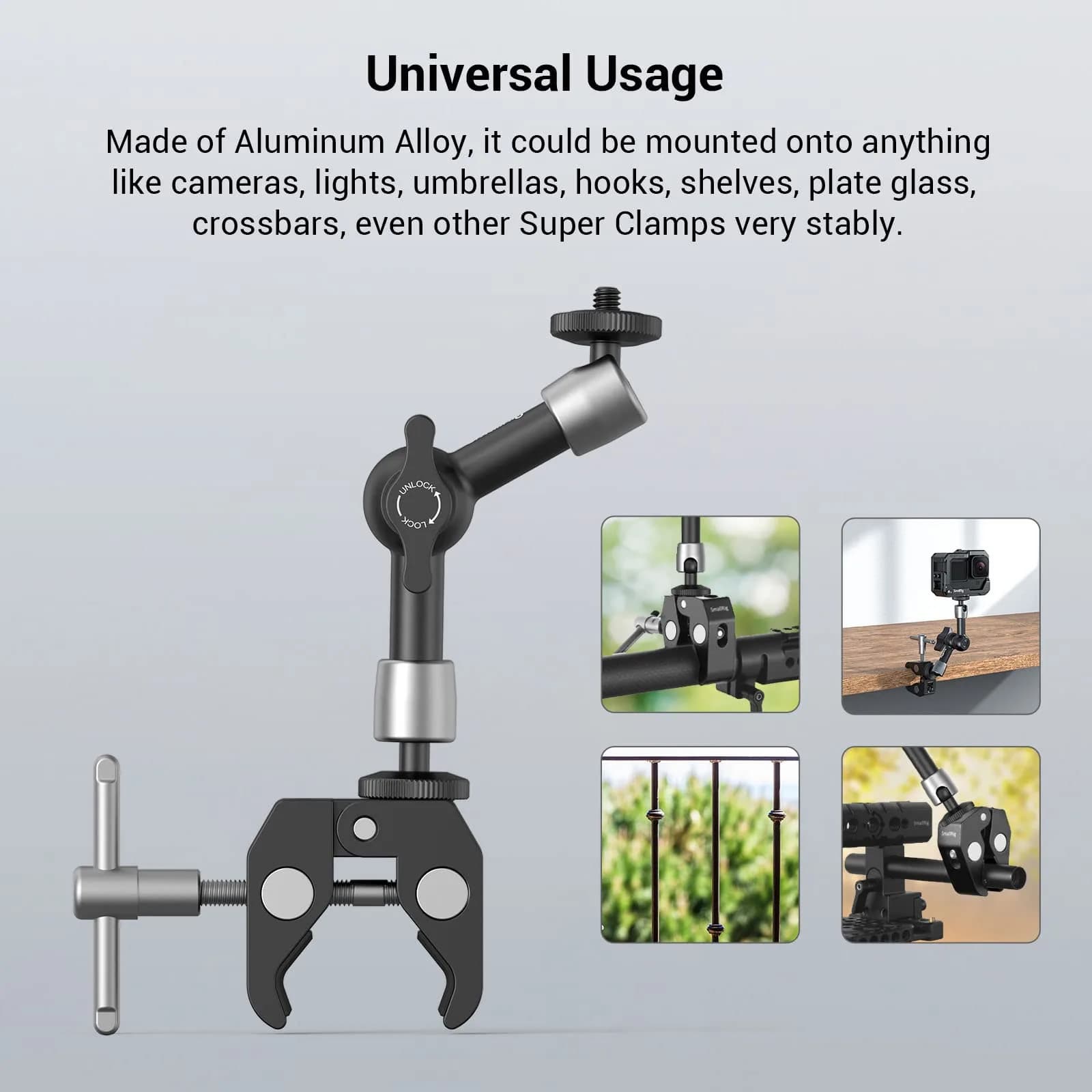 SMALLRIG Super Clamp with Articulating Magic Arm 13.9 cm (5.5") | Mounts Cameras, Lights, Monitors - view 6