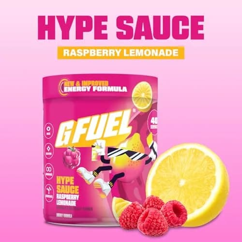G Fuel Hype Sauce 2.0 Energy Drink Powder | Sugar Free Raspberry Lemonade, 8.7oz thumbnail 4
