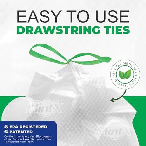 Mint-X MintFlex Rodent Repellent Trash Bags, 13 Gallon | Strong, Odor-Neutralizing, Humane Pest Deterrent (70-120 chars) thumbnail 2