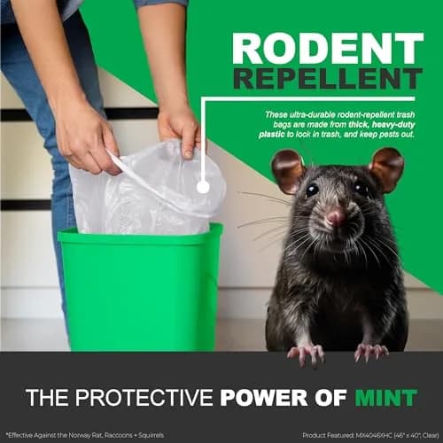 Mint-X MintFlex Rodent Repellent Trash Bags, 13 Gallon | Strong, Odor-Neutralizing, Humane Pest Deterrent (70-120 chars) thumbnail 3