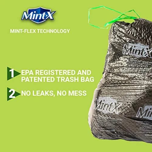 Mint-X Rodent Repellent Outdoor Trash Bags 33 Gallon | Humane Pest Control with Mint-Flex Technology thumbnail 4