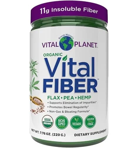 Vital Planet Vital Fiber Powder, Organic Dietary Fiber Support for Gut Regularity, 7.76 oz | Unflavored, Vegan, Non-GMO thumbnail 1