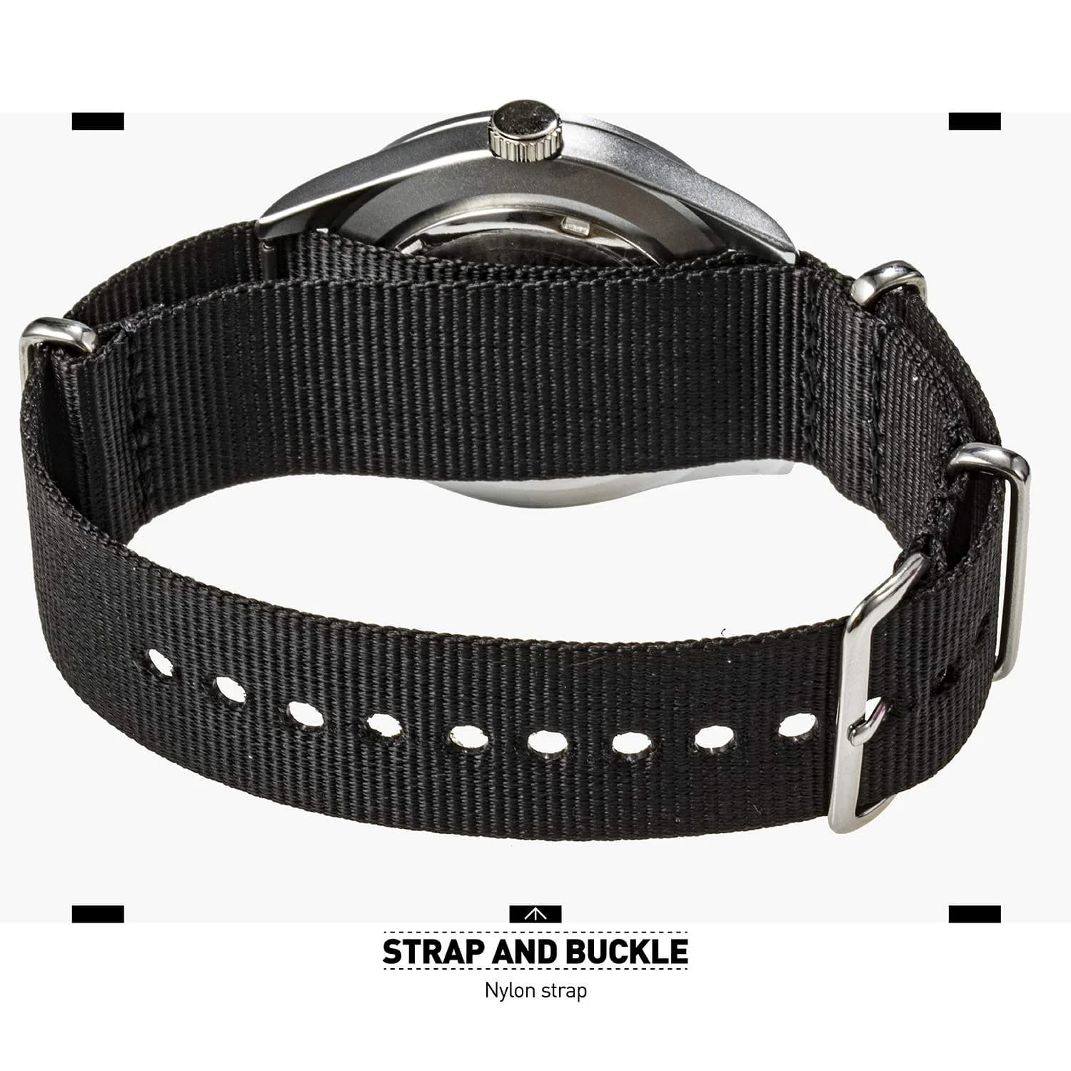 Infantry Military Field Watch 40mm Black Nylon Band | Easy-Read Analog Dial - view 6