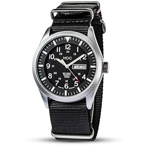 Infantry Military Field Watch 40mm Black Nylon Band | Easy-Read Analog Dial thumbnail 1