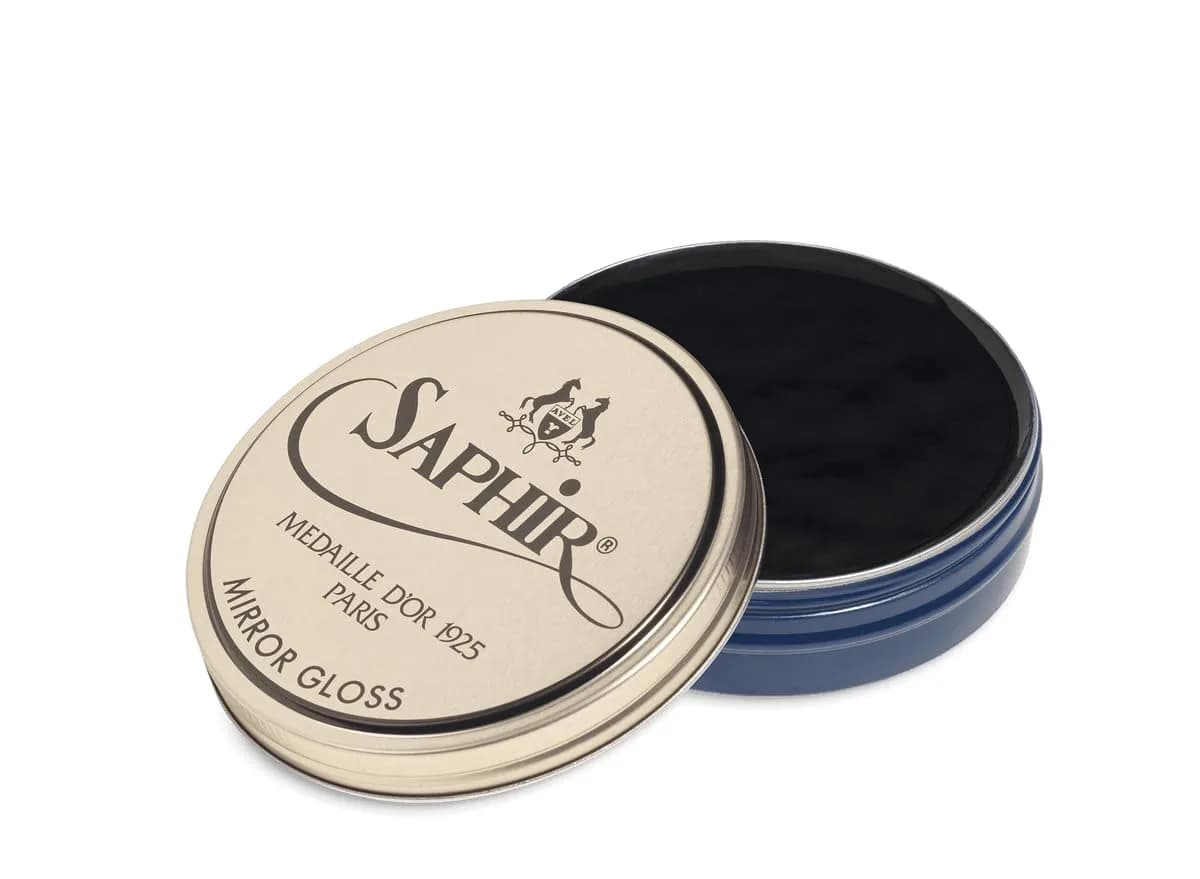 SAPHIR Medaille d’Or Mirror Gloss - Natural Wax Polish for Leather Shoes & Boots - Navy Blue | Mirror shine finish with natural ingredients