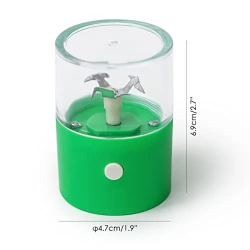G Ganen Electrical Metal Aluminum Herb Tobacco Grinder 4 cm (1.6'') x 14.5 cm (5.7'') Green | Automatic Spice Crusher thumbnail 2
