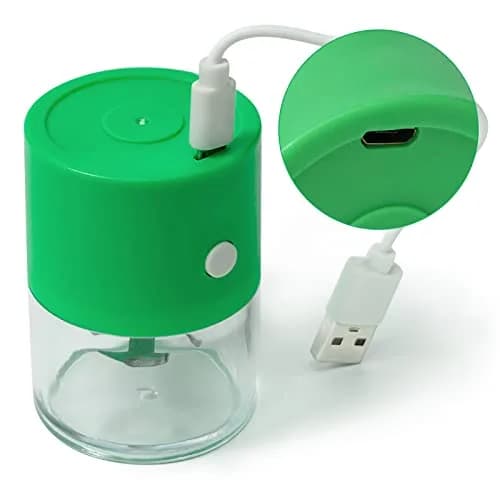 G Ganen Electrical Metal Aluminum Herb Tobacco Grinder 4 cm (1.6'') x 14.5 cm (5.7'') Green | Automatic Spice Crusher thumbnail 3