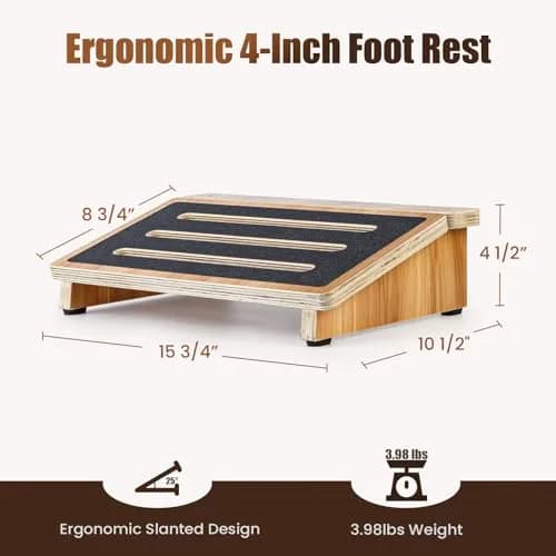 StrongTek Under-Desk Footrest 4.5 in High Non-Slip Office Use | Ergonomic Support for Posture & Circulation thumbnail 2