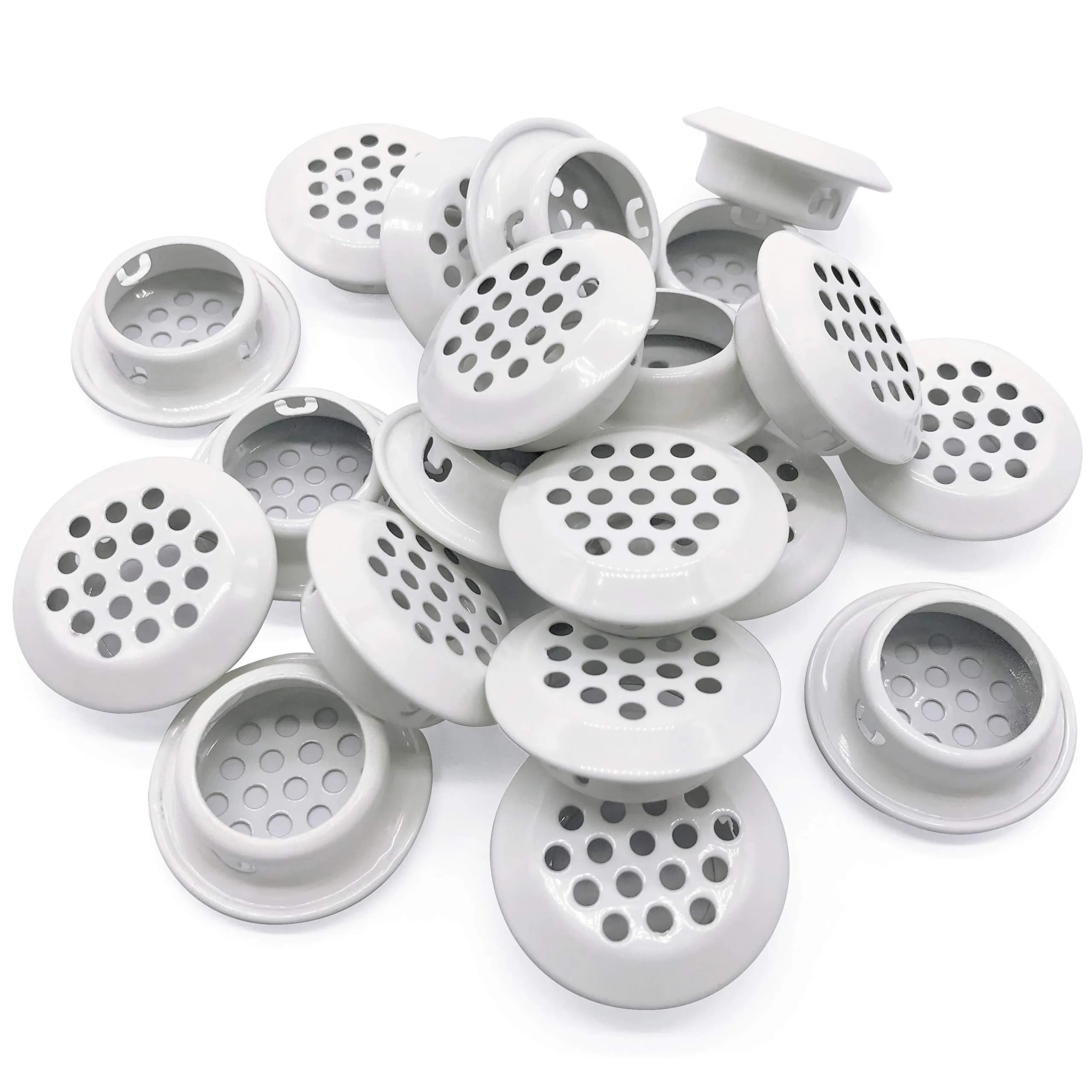 NACX 20Pcs Stainless Steel Circular Soffit Vent 25mm | Dustproof & Corrosion-Resistant Ventilation for Cabinets & Wardrobes