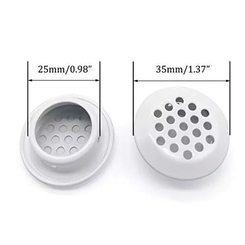 NACX 20Pcs Stainless Steel Circular Soffit Vent 25mm | Dustproof & Corrosion-Resistant Ventilation for Cabinets & Wardrobes thumbnail 2