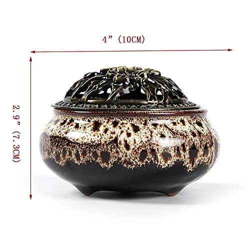 LamDawn Fambe Gray Ceramic Incense Burner with Calabash Holder | Meditation & Relaxation thumbnail 8