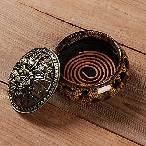 LamDawn Fambe Yellow Ceramic Incense Burner with Calabash Holder | Meditation & Relaxation Aid thumbnail 7