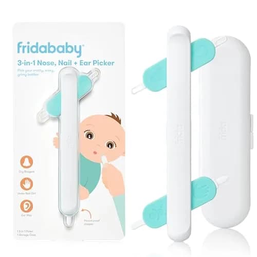 Frida Baby 3-in-1 Nose, Nail + Ear Picker for Baby Grooming | Safe Silicone Tips & Storage Case thumbnail 1