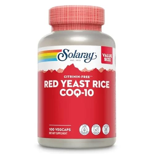 SOLARAY Red Yeast Rice with CoQ10 & Niacin (Vitamin B3) 100 VegCaps | Supports Heart & Circulatory Health thumbnail 1