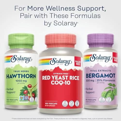 SOLARAY Red Yeast Rice with CoQ10 & Niacin (Vitamin B3) 100 VegCaps | Supports Heart & Circulatory Health thumbnail 6