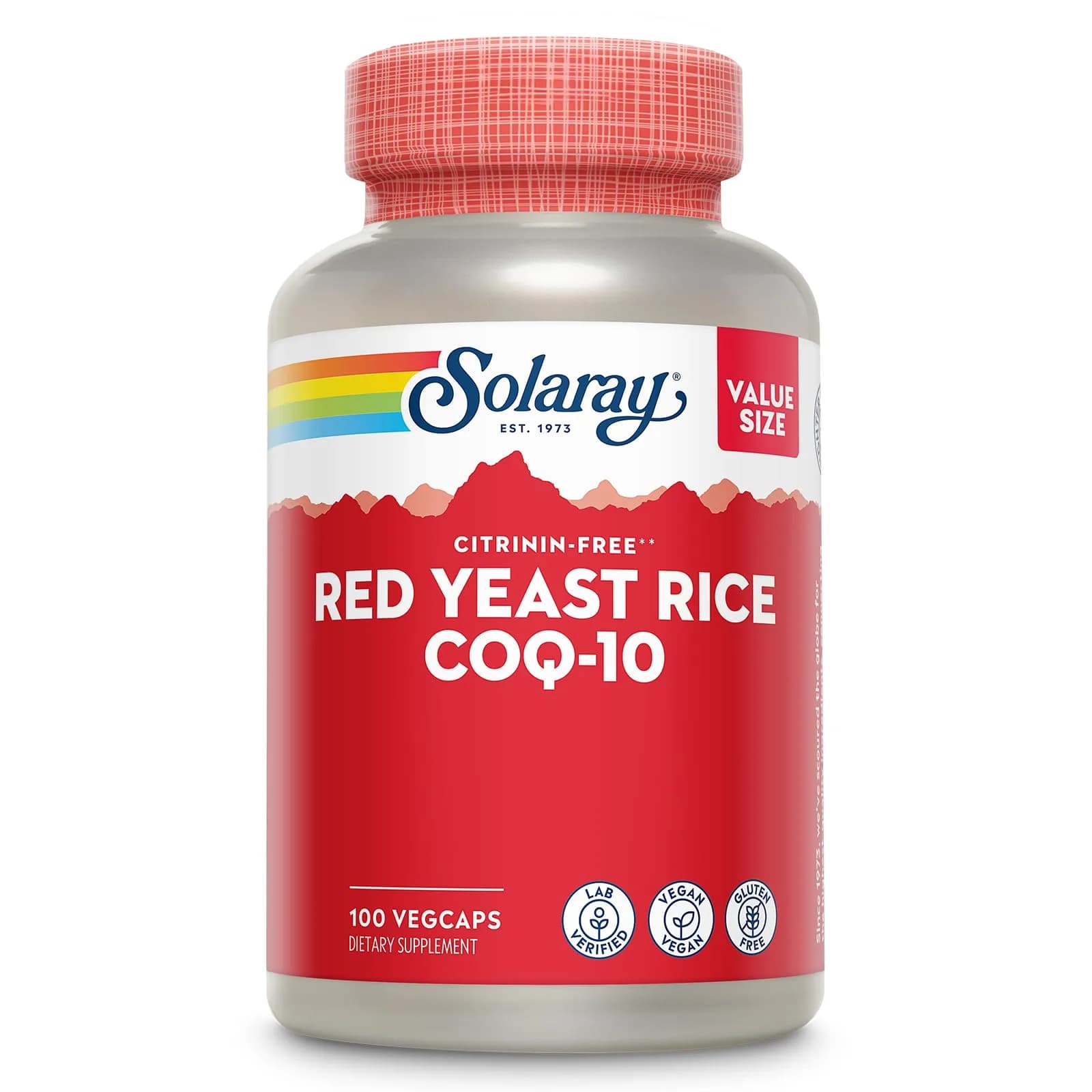 SOLARAY Red Yeast Rice with CoQ10 & Niacin (Vitamin B3) 100 VegCaps | Supports Heart & Circulatory Health