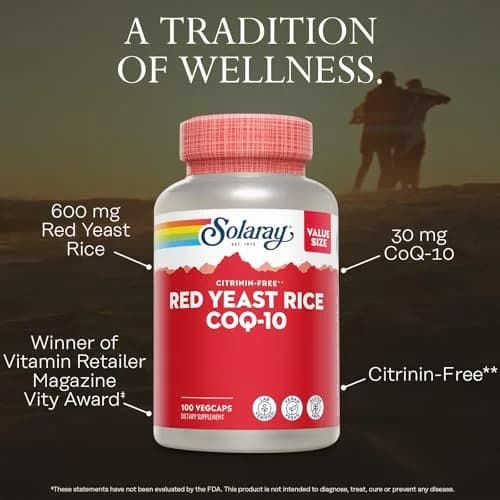SOLARAY Red Yeast Rice with CoQ10 & Niacin (Vitamin B3) 100 VegCaps | Supports Heart & Circulatory Health thumbnail 3