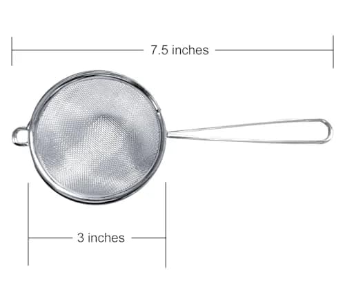 Cuisinox Fine Mesh Strainer, Stainless Steel with Handle, 3" x 8" | Premium Kitchen Filter thumbnail 2