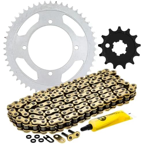 NICHE Drive Sprocket Chain Combo for Kawasaki KX100 Suzuki RM100 124 Links | Durable Steel & Perfect Fit thumbnail 1