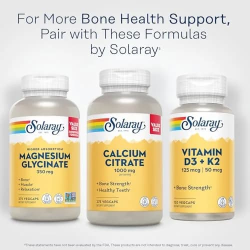 SOLARAY Calcium Citrate 1000 mg 275 VegCaps | Bone & Teeth Support, Gentle Digestion Formula, 68 Servings, Vegan, Lab Verified thumbnail 6